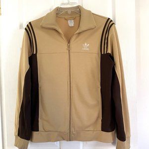 Vintage ADIDAS Retro Tan Brown Trefoil Track Jacket
